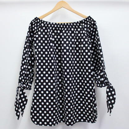 Off The Shoulder Polka' Dot Relaxed Top