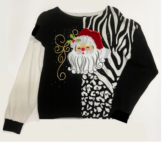 Colorblock Santa Sweater